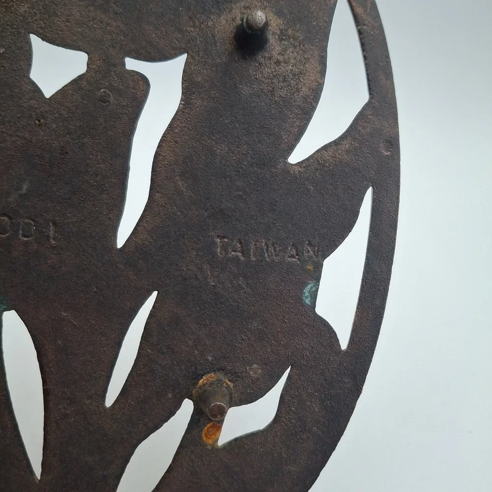 Vintage 1990 ODI Old Dutch Copper Tulip Trivet Cast Iron Flower Hot Plate Taiwan